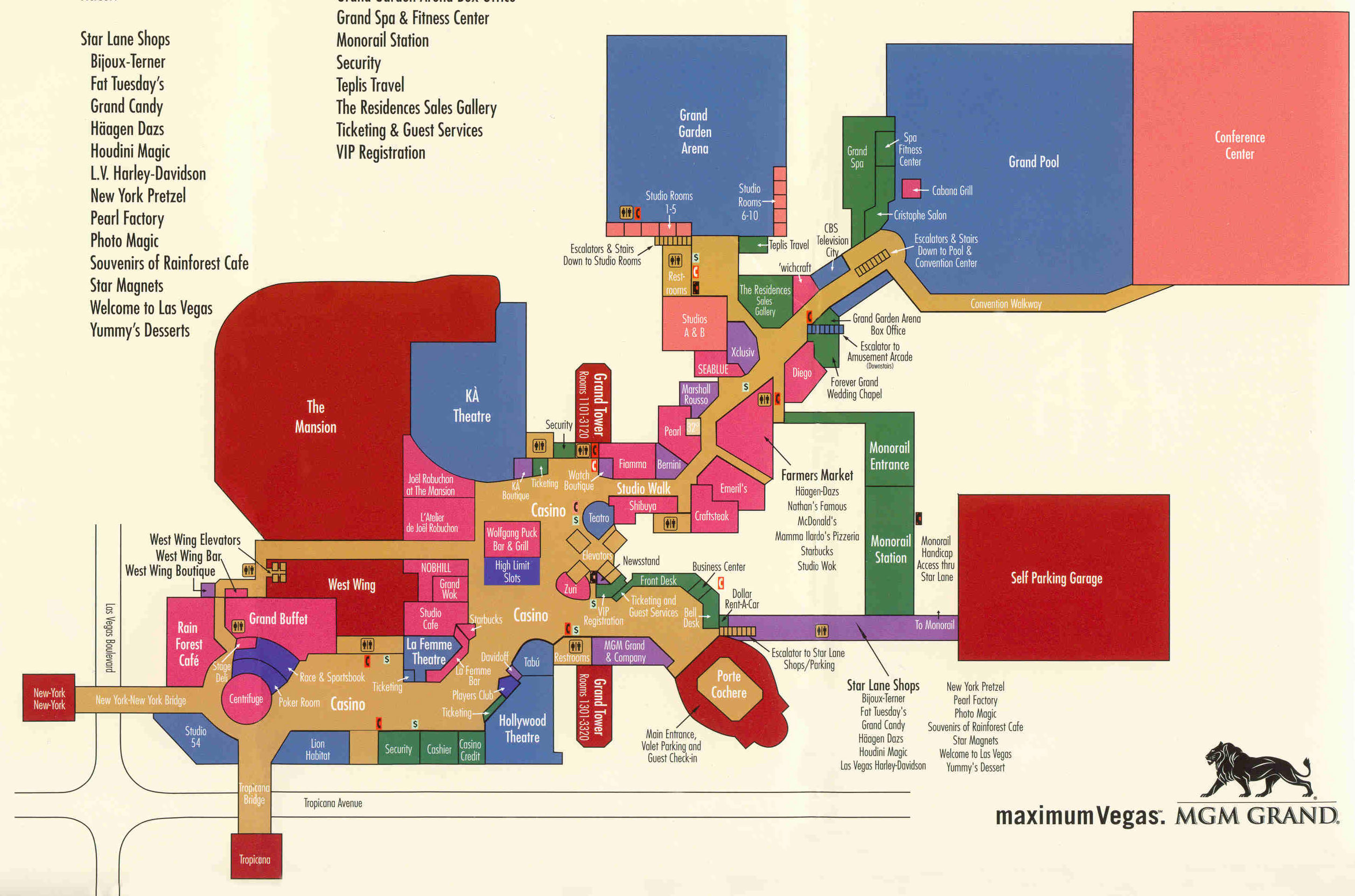 MGM Grand Layout Map